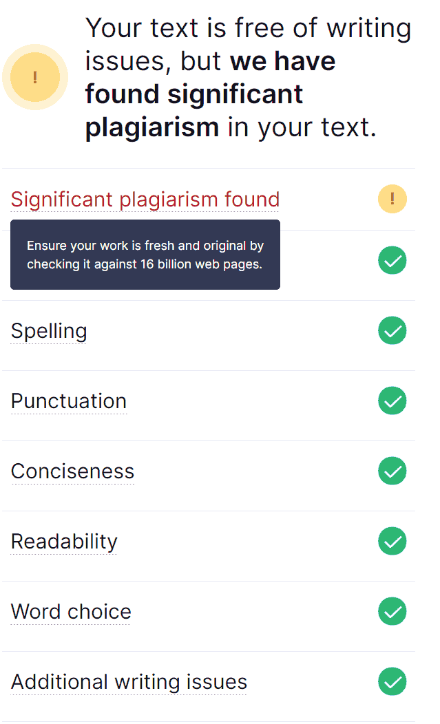 grammarly analise plagio resultado